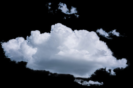 Beautiful, lush white clouds on a black background
