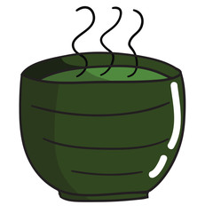 Hot Soup in Bowl Cartoon