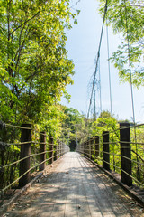 五老ヶ滝上にある吊り橋　熊本県山都町