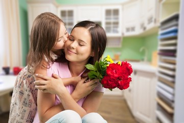 Happy Mother and daughter together