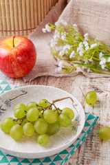 Ripe grapes and delicious wine