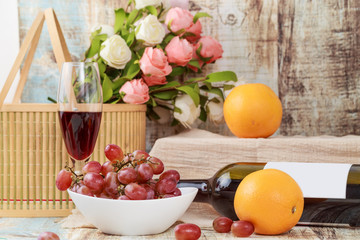 Ripe grapes and delicious wine