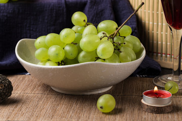 Ripe grapes and delicious wine