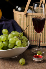 Ripe grapes and delicious wine