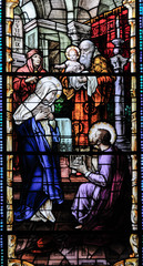 Fototapeta na wymiar Presentation of jesus in the Temple, Quebec Cathedral.
