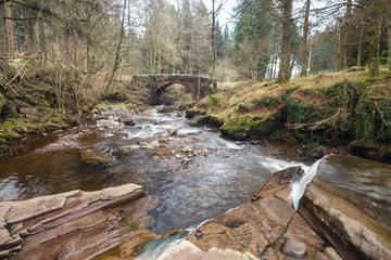 Brecon Beacon Waterfall at Early Spring