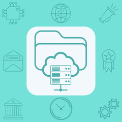 Server folder vector icon sign symbol