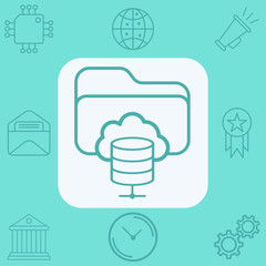 Server folder vector icon sign symbol