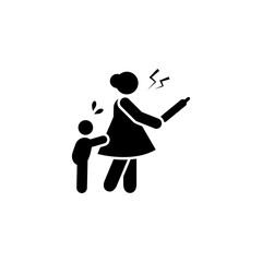 Mother, angry, baby icon. Element of parent icon. Premium quality graphic design icon. Signs and symbols collection icon for websites, web design