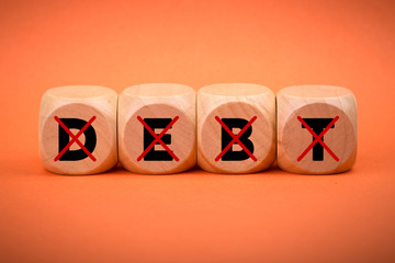 Wooden Blocks With No Debt Concept