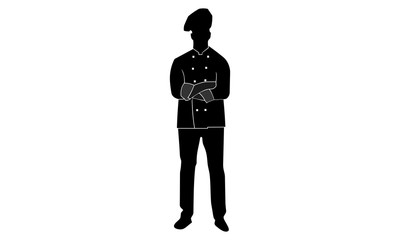 silhouette vector of male chefs