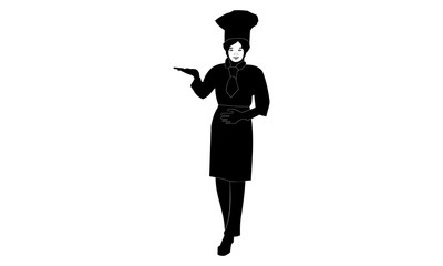 silhouette of a female chef