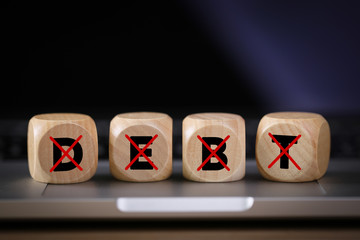 Wooden Blocks With No Debt Concept
