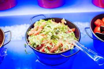 fresh vegetable salad with olive oil