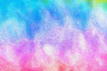 Colorful oil painting hand-painted art illustration : abstract texture on canvas, background (High-resolution 2D CG illustration)