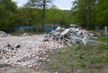 Pollution! Rubble carelessly disposed of in nature.