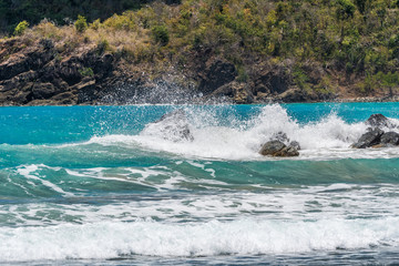 Ocean surf on the rocky beach
