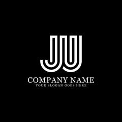 JU initial Letter logo design