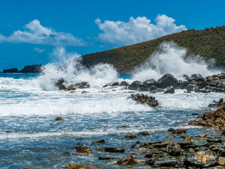 Ocean surf on the rocky beach
