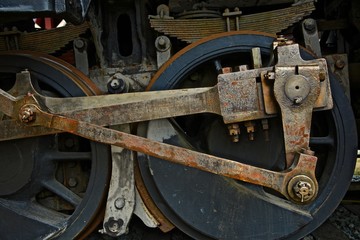 wheels of steam train