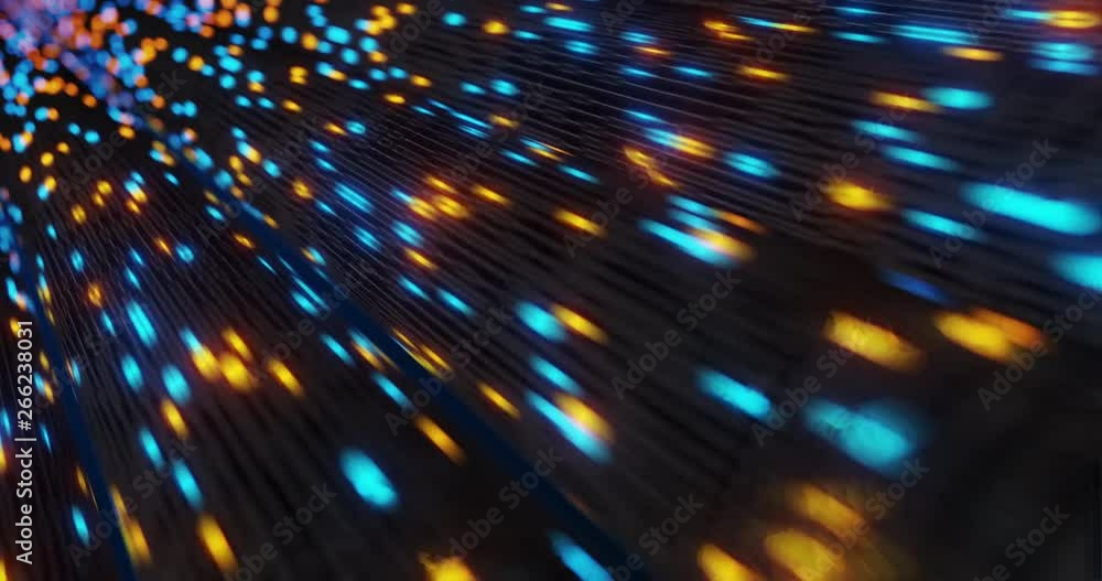 Poster Big data cloud computing internet of things IOT AI network technology. Seamless loop 4K VJ background. Data center digital code futuristic information technology. 3D rendering