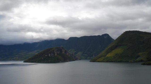 Aerial shot of ending of the Sumidero Canyon in the Chicoas&eacute;n Dam of the Grijalva River, Sumidero Canyon, Chiapas Mexico