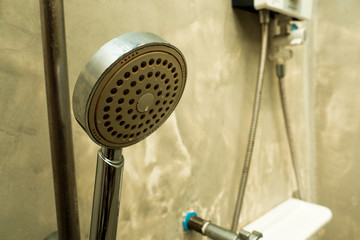 shower head in bathroom or water flow