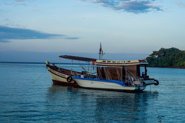 Fototapeta premium Fishing boat on koh kood island, Trat Thailand, Nov. 2018