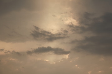 Blue sky with gray clouds Float in the air And then make a living.
