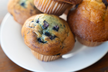 Tasty Home made muffins served and ready to eat