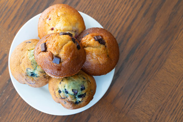 Tasty Home made muffins served and ready to eat
