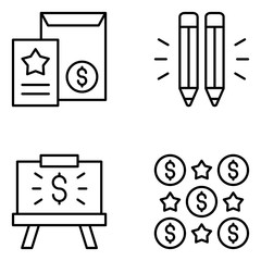 Fototapeta premium Advertising Vector Line Icon Set
