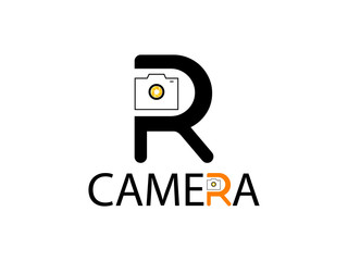 Letter R for camera design logo branding letter element