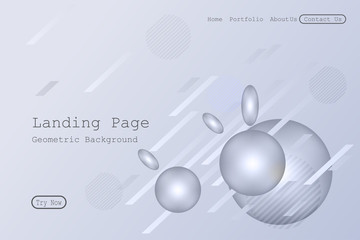 Minimal geometric background. Dynamic fluid shapes composition with Modern Abstract design for Landing page template, wallpaper,background element template