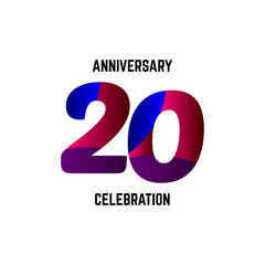 20 Year Anniversary Celebration Logo Vector Template Design Illustration