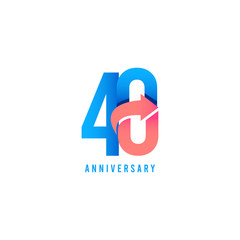 Fototapeta premium 40 Year Anniversary Logo Vector Template Design Illustration