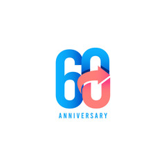 Fototapeta premium 60 Year Anniversary Logo Vector Template Design Illustration