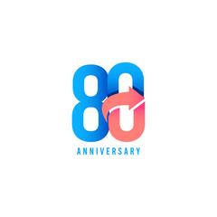 Fototapeta premium 80 Year Anniversary Logo Vector Template Design Illustration