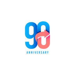 Fototapeta premium 90 Year Anniversary Logo Vector Template Design Illustration