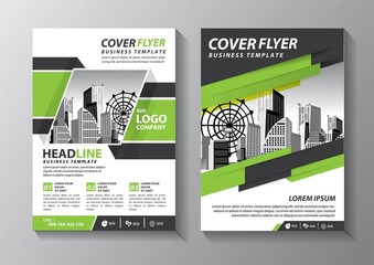 Business abstract vector template. Brochure design, cover modern layout, annual report, poster, flyer in A4 with colorful triangles, geometric shapes for tech, science, market with light background