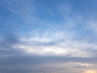blue sky with clouds, evening sky