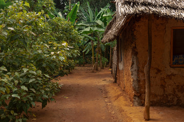 African clay house in a local village