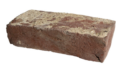 Old red brick isolated