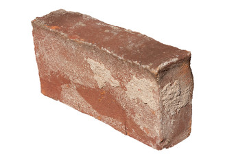 Old red brick isolated