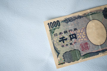 Close up Japan banknote 1000 yen.