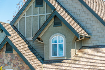 The top of the house or apartment building with nice window