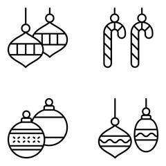 Christmas Vector Line Icon Set