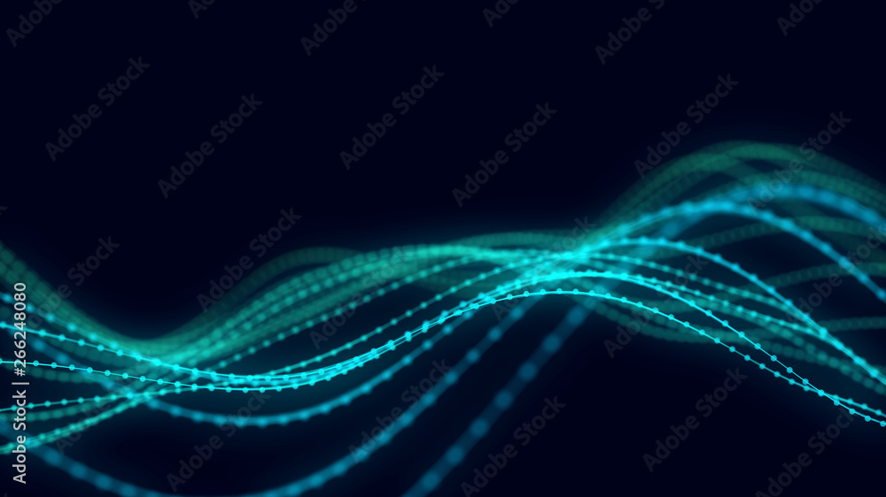 Poster 3d abstract digital technology background. futuristic sci-fi user interface concept with gradient do