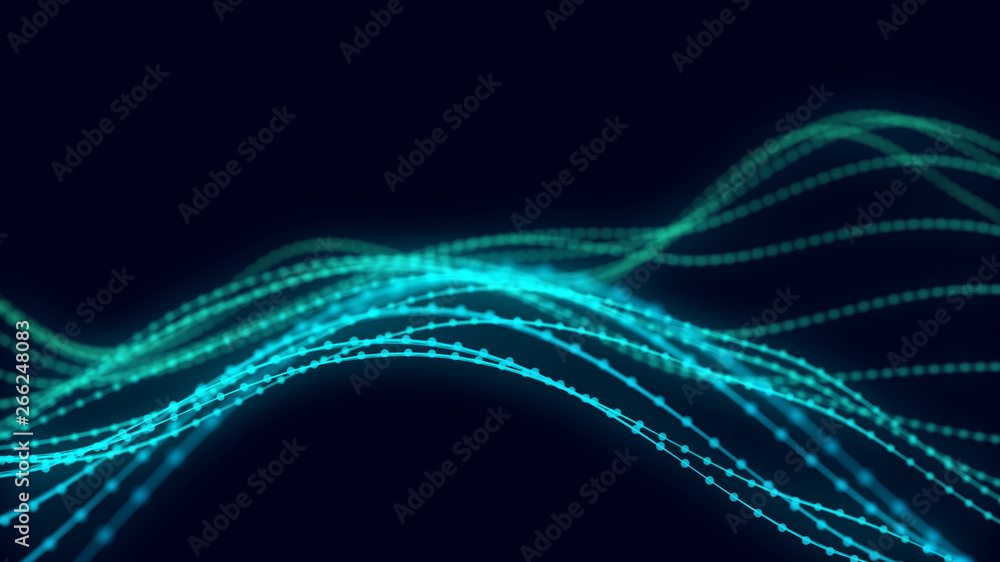 Poster 3d abstract digital technology background. futuristic sci-fi user interface concept with gradient do