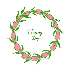 Vector illustration various of drawing flower frame for design card sunny day